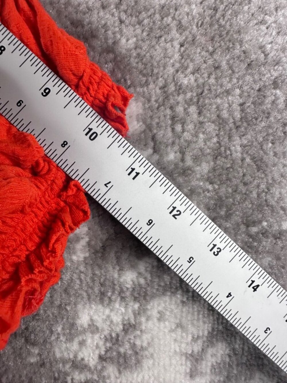 Free People Shirt XS Womens Red Orange Short Sleeve Henley Smocked Blouse - Picture 5 of 8